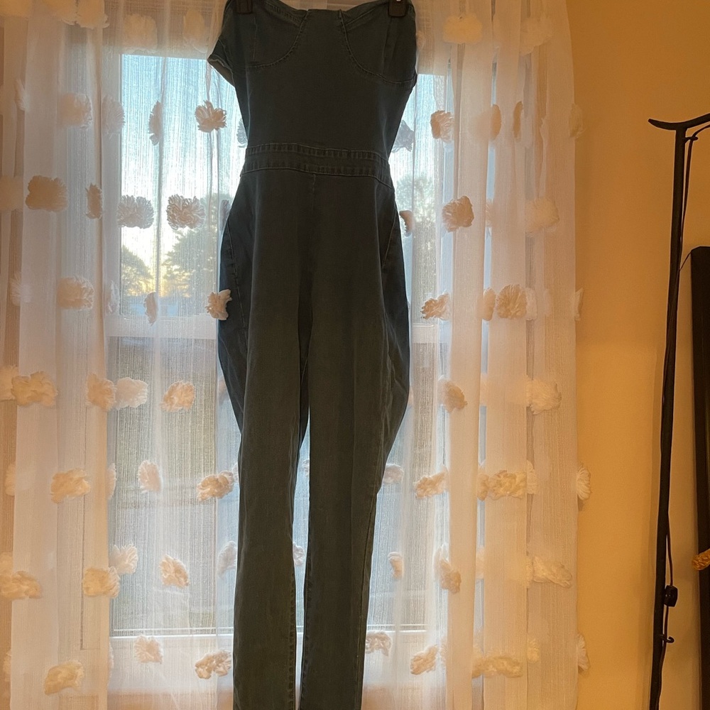 PrettyLittleThing Blue Denim Jumpsuit